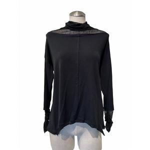 NEW OZAI N KU gasoline ruched sleeve top in black